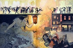 La danza de la muerte, pub. 1912 (litografía en color) de Gordon Ross