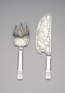 Rebanador de pescado y tenedor, c.1870-80 de Gorham Manufacturing Company