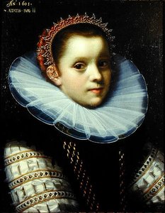 Retrato de una niña con un cuello de lechuguilla de Gortzius Geldorp