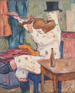 Un Payaso Tocando el Violín, 1915 de Gosta von Hennigs