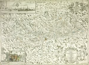 Mapa de Austria y Checoslovaquia, 1718 de Gottfried Pfantz