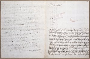 Primera página de una carta escrita por Leibniz sobre su admisión a la Academia de Ciencias en París, 8 de febrero de 1700 de Gottfried Wilhelm Leibniz