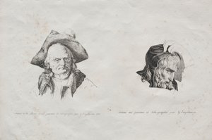 Receuil dessais lithographiques: Dos cabezas, 1816 de Gottfried or Godefroy Engelmann