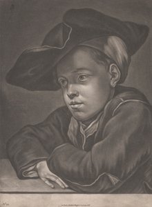 Niño sentado a la mesa de Gottlieb Heiss