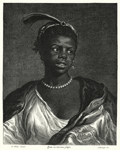 Retrato de una mujer negra de Govaert (after) Flinck
