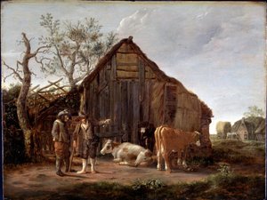 Dos campesinos con vacas de Govaert Camphuysen