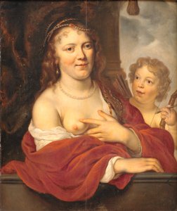 Una dama y su hijo como Venus y Cupido