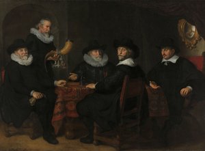 Cuatro gobernadores de la Guardia Cívica de Arcabuceros, Amsterdam, 1642. de Govert Flinck