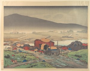 Lluvia en Yabakei de Goyo Hashiguchi