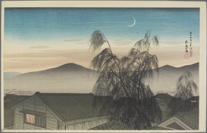 Luna de la tarde sobre Kobe, enero de 1920 de Goyo Hashiguchi