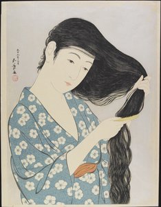 Mujer peinándose el cabello, marzo de 1929