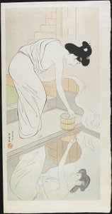 Mujer en las aguas termales, después de 1929 de Goyo Hashiguchi