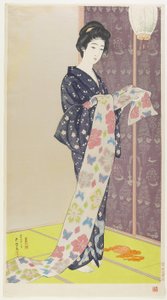Mujer en Kimono de Verano, agosto de 1920 de Goyo Hashiguchi
