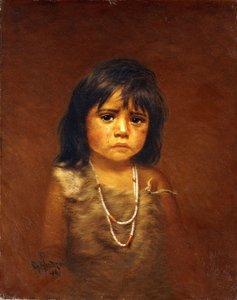 Niño Indio con Lágrima