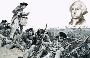 Un tamborilero toca a rebato en la batalla de Yorktown de Graham Coton