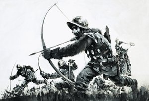Arqueros en la batalla de Bannockburn