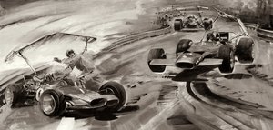 Grand Prix Problems (gouache sobre papel)