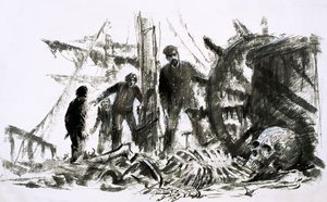 El Marlborough desapareció en 1890 y no se descubrió hasta casi un cuarto de siglo después (gouache sobre papel)