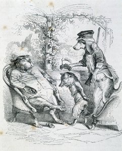 Los dos perros y el zorro Riffler - por Grandville de Grandville