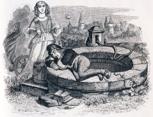 La fortuna y el niño - Fábulas de La Fontaine de Grandville