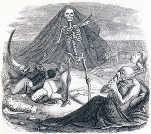 La muerte y el moribundo - Fábulas de La Fontaine de Grandville
