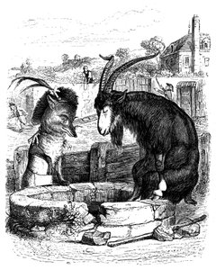 Le fox et le goat: fábula de La Fontaine ilustrada por Grandville. de Grandville (1803 47)