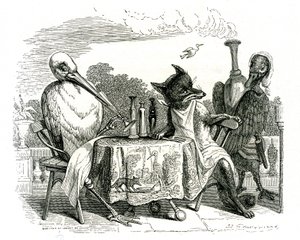 El Zorro y la Cigüeña, ilustración de 