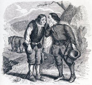 El oso y los dos amigos - Fábulas de La Fontaine de Grandville