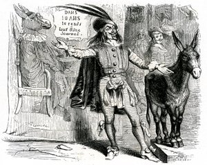 El charlatán: Fábula de La Fontaine ilustrada por Grandville. Edición Garnier 1860. Este patrón se lo pone difícil a todo burro científico. de Grandville (1803 47)