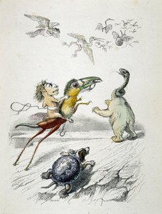 La caza (carrera de animales fabulosos) por Grandville