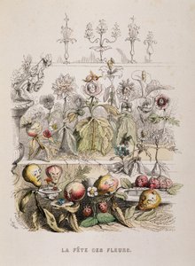 La fiesta de las flores - dibujo por Grandville de Grandville