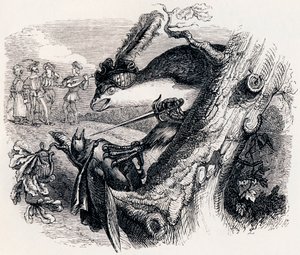 El milano y el ruiseñor - Fábulas de La Fontaine de Grandville