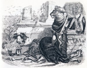 La corte del león - Fábulas de La Fontaine de Grandville