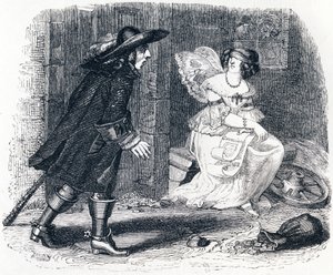 El hombre que corre tras su fortuna y el que se queda en su cama - Fábulas de La Fontaine de Grandville