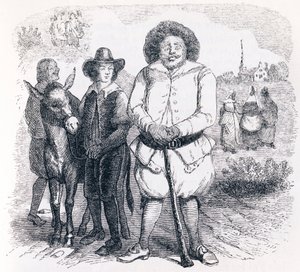 El molinero, su hijo y el burro - Fábulas de La Fontaine de Grandville