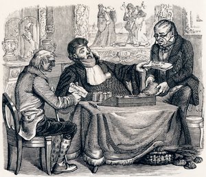 La ostra y los litigantes - Fábulas de La Fontaine de Grandville