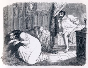 La gata transformada en mujer - Fábulas de La Fontaine de Grandville