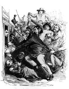 Los accionistas, grabado según dibujo de Jean Ignace Isidore alias JJ Grandville