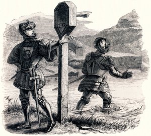 Los dos aventureros y el talismán (Les deux aventuriers et le talisman) - Fábulas de La Fontaine de Grandville