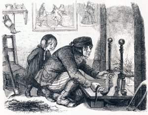 El aldeano y la serpiente - Fábulas de La Fontaine de Grandville