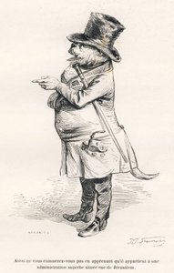 ... pertenece a una administración magnífica situada en la calle de Jerusalén. Viñetas ilustradas por JJ Granville. Grabado firmado Guilbaut en la parte titulada "Viaje de un león de África a París" escrito por Honoré de Balzac en "Escenas de la vida priva de Grandville
