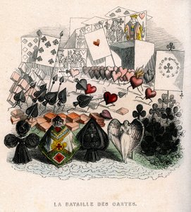 ilustración: Una batalla de cartas para jugar, para "Un Autre Monde", edición Fournier de Grandville
