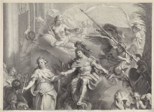 Alegoría del poder de Luis XIV de Gérard Edelinck