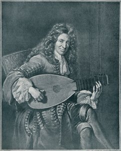 Charles Mouton, c1626-1710. Laudista y compositor de laúd francés, 1909 de Gérard Edelinck