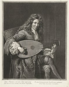 Retrato del Compositor Charles Mouton (c.1626-1710) de Gérard Edelinck