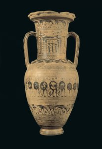Ánfora ática, Período Geométrico Tardío II B (720-700 a.C.) de Greek