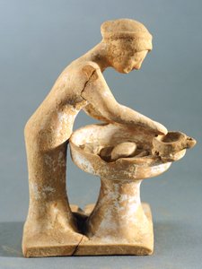 Escena de la vida cotidiana, Tanagra (terracota) de Greek