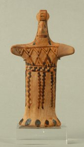 Figurilla de una mujer de pie, taller Beocio, Período Arcaico de Greek