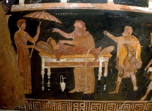 Arte griego: Vaso de Arhemore: el funeral de Arhemore (Ofeltes) de Greek