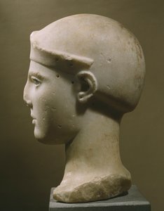 Cabeza de Atenea con casco, de Egina, c.470-460 a.C.